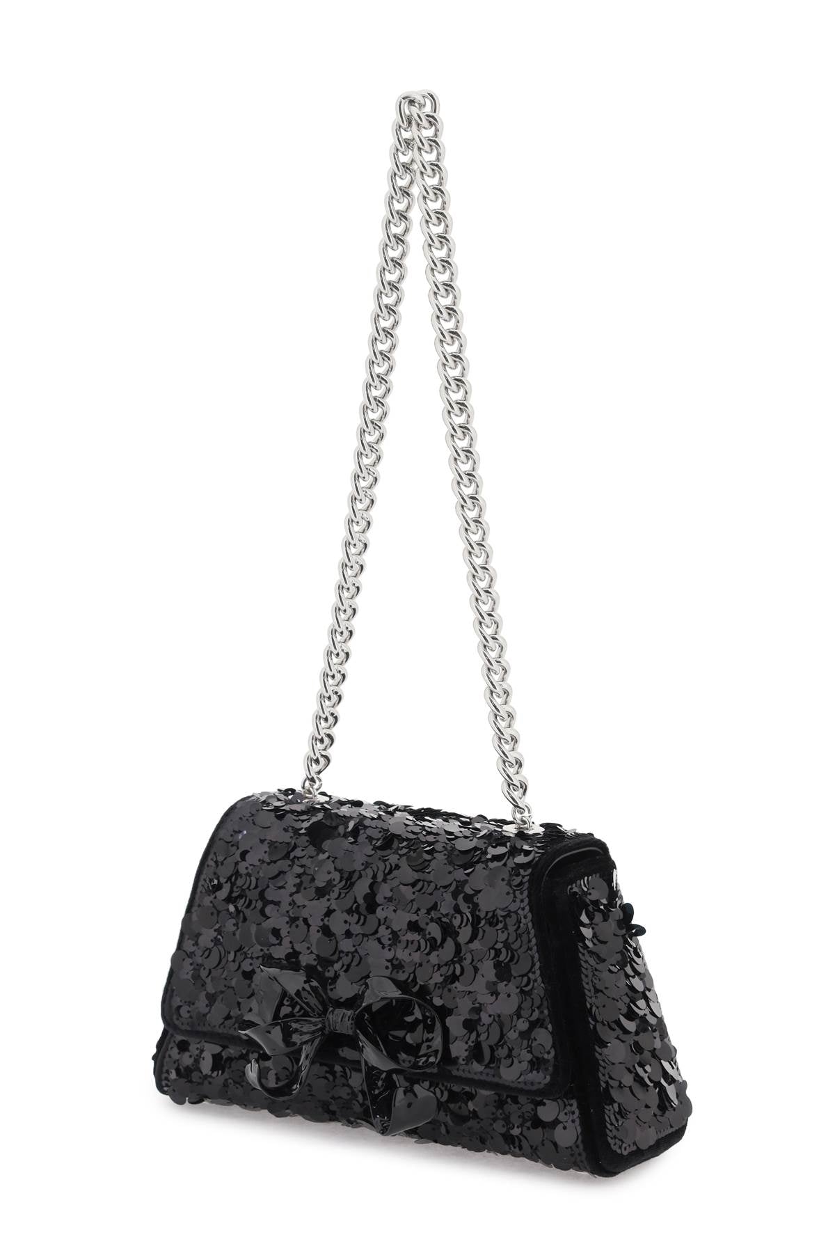 Sequined Bow Mini Shoulder Bag