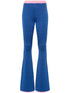Bally Flared Jacquard Knit Trousers Blue