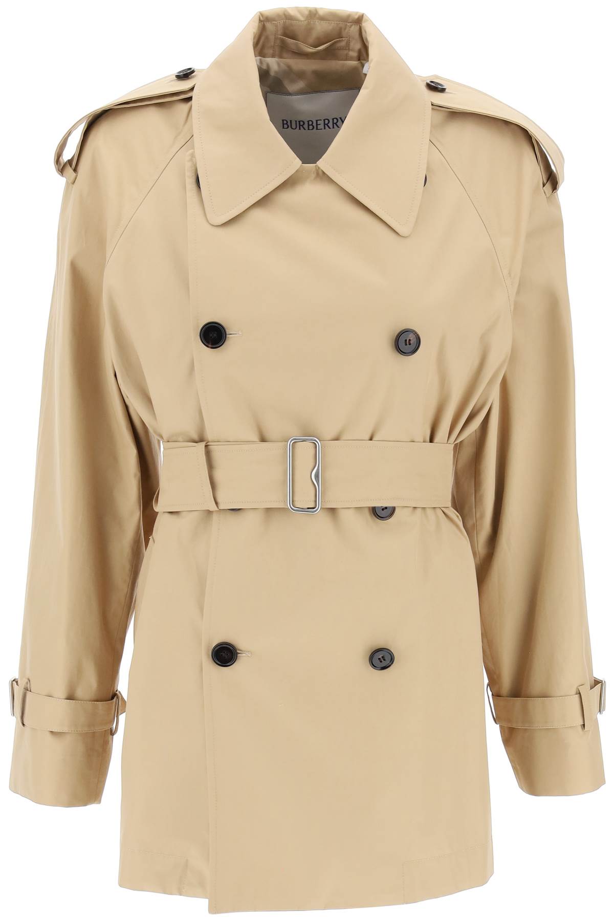 Double-breasted midi trench coat