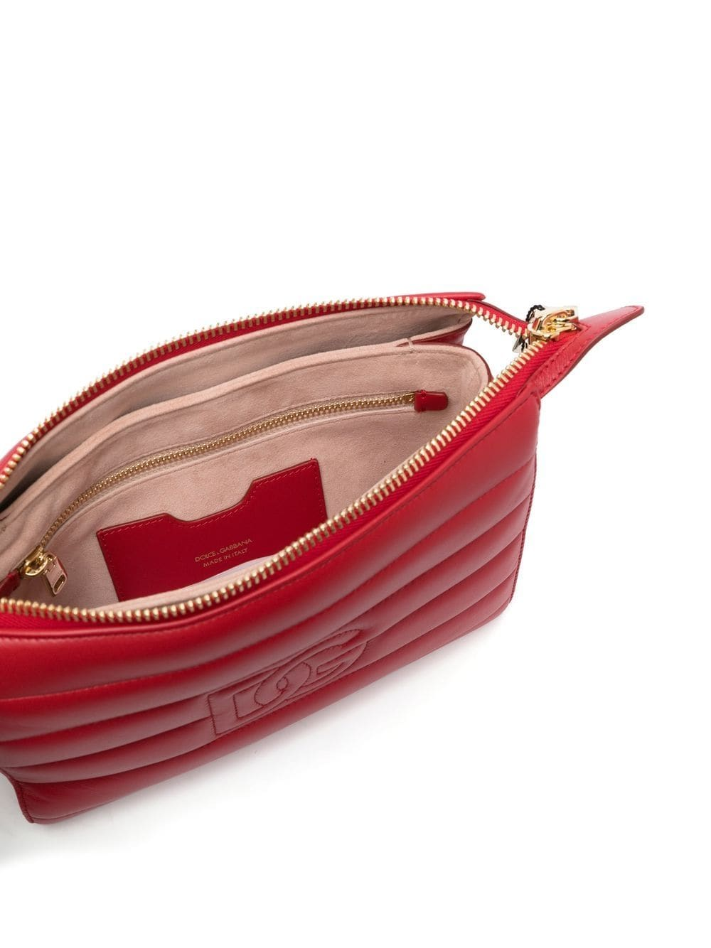 D&amp;G Logo leather red crossbody bag