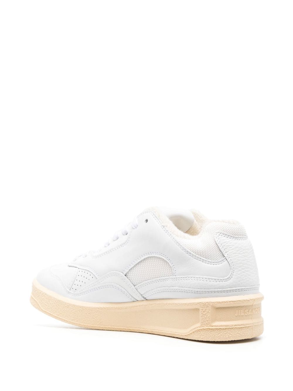 Jil Sander Debossed Logo Calf Leather Low-Top Sneakers White