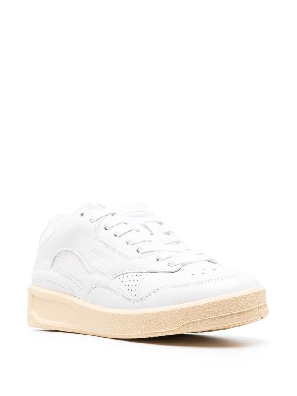 Jil Sander Debossed Logo Calf Leather Low-Top Sneakers White