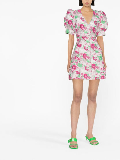 GANNI floral-print Mini Dress MultiColour