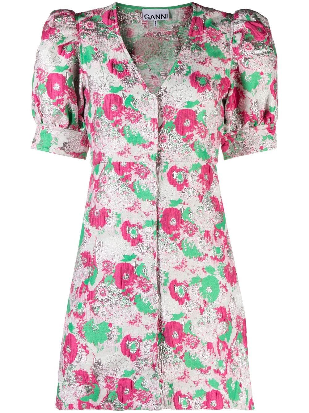 GANNI floral-print Mini Dress MultiColour
