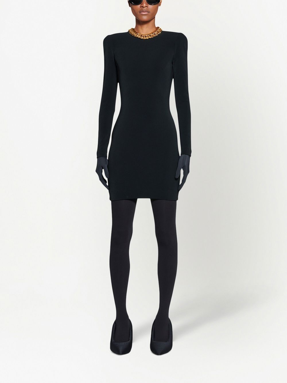 Balenciaga Mini Stretch Slim Dress in Black black