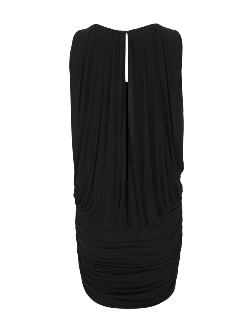 Saint Laurent Sleeveless Draped Mini Dress Black