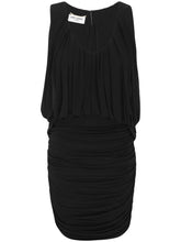 Saint Laurent Sleeveless Draped Mini Dress Black