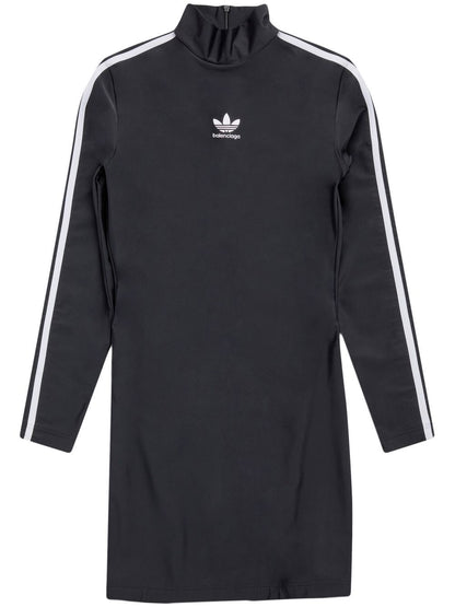 Adidas X Balenciaga Logo-Embroidered Stretch Mini Dress Black