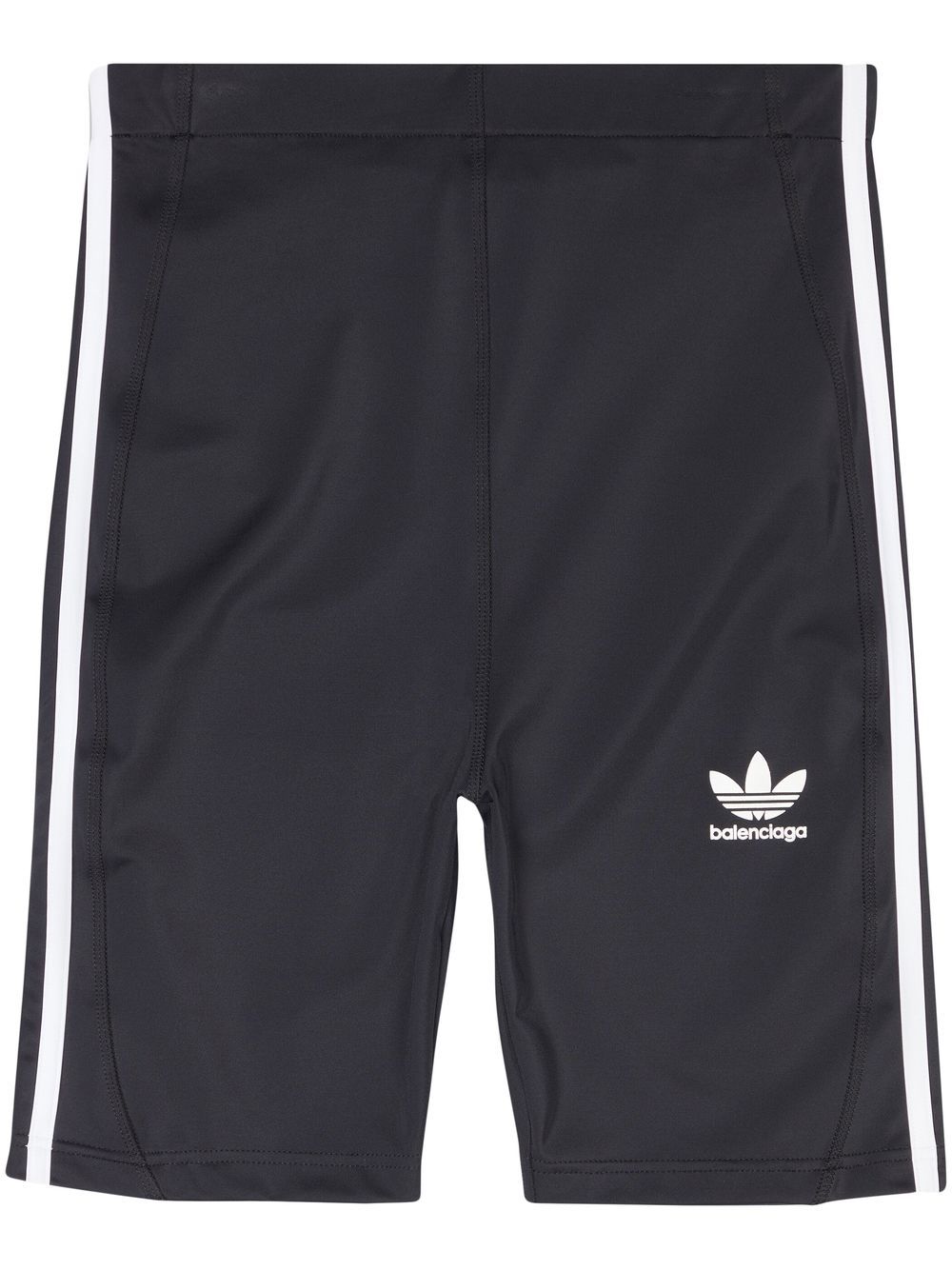Adidas X Balenciaga Logo-Jacquard High-Rise Stretch Shorts Black