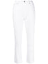 Seven Cropped Slim-Fit White Jeans White