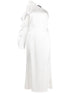 David Koma One-Shoulder Ruffled Midi Dress White