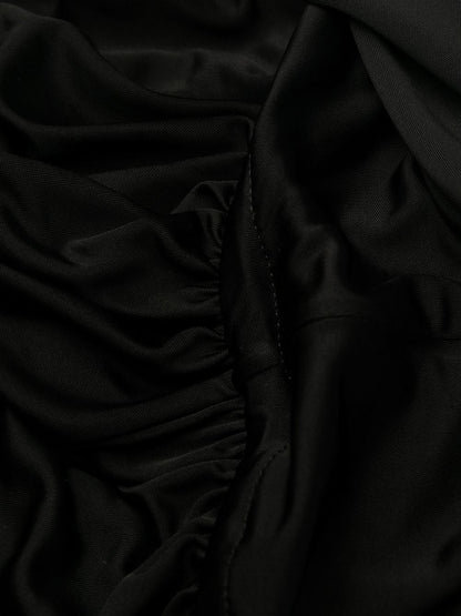 Saint Laurent Draped Sleeveless Floor-Length Jersey Dress Black
