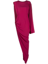 Rick Owens Draped Asymmetric Maxi Dress Fuchsia