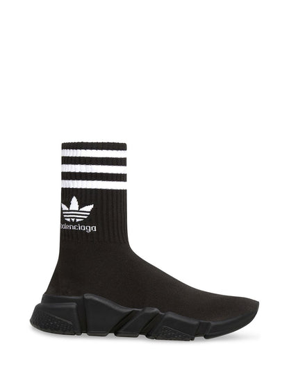 Adidas X Balenciaga Speed Sock High-Top Sneakers Black