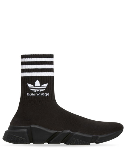 Adidas X Balenciaga Speed Sock High-Top Sneakers Black