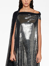 Balenciaga Metallic Effect Draped Midi Dress Black