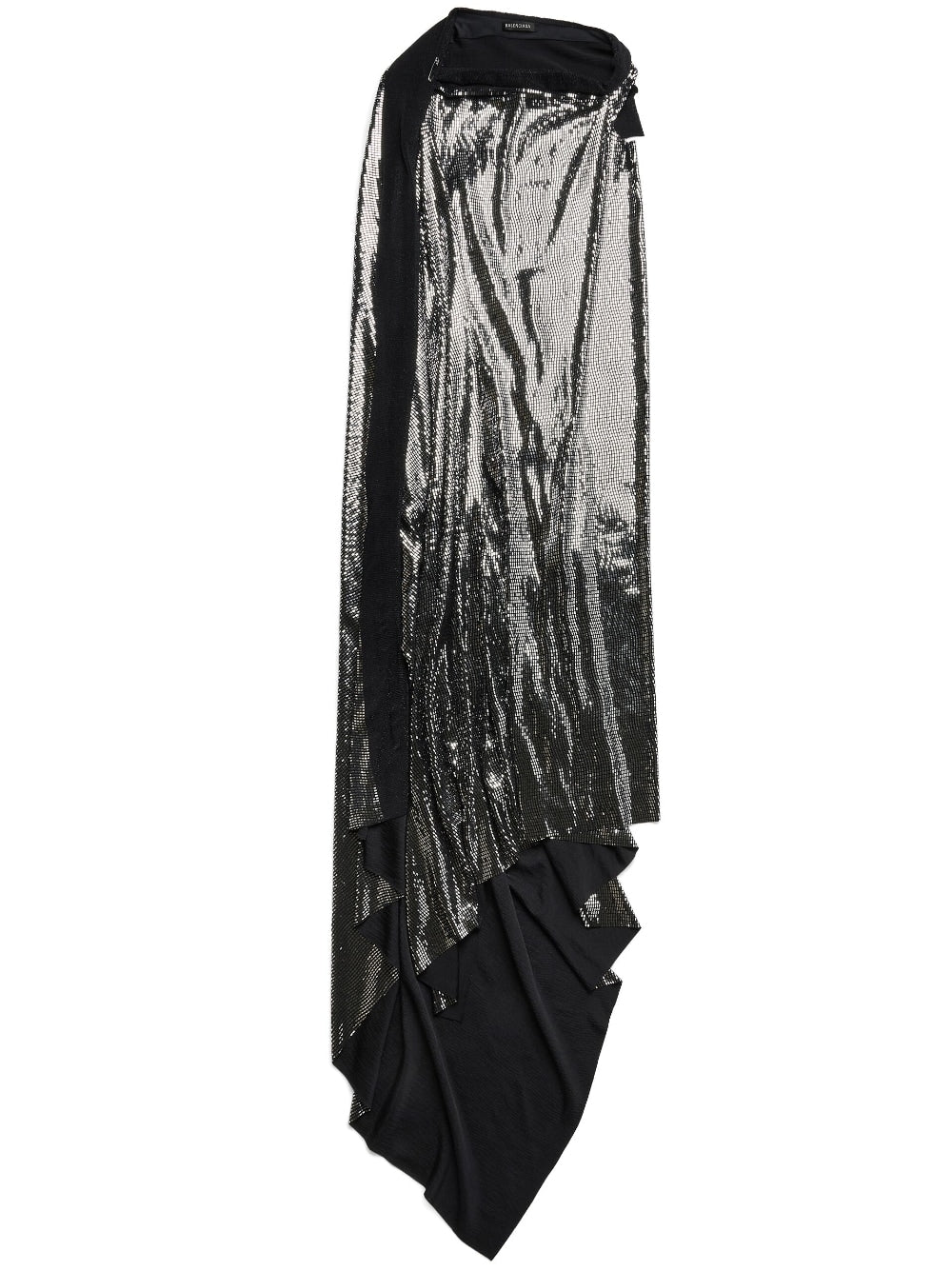 Balenciaga Metallic Effect Draped Midi Dress Black