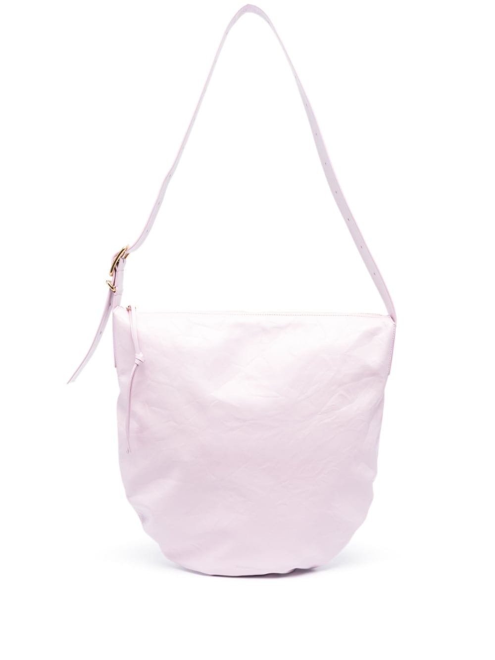 Jil Sander Medium Crinkled Leather Shoulder Bag Lilac