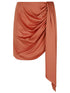 Jonathan Simkhai Mae Draped Satin Mini Skirt Red