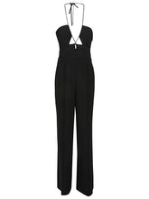 Jonathan Simkhai Gala Cut-Out Plissé Wide-Leg Jumpsuit Black