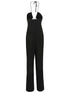 Jonathan Simkhai Gala Cut-Out Plissé Wide-Leg Jumpsuit Black