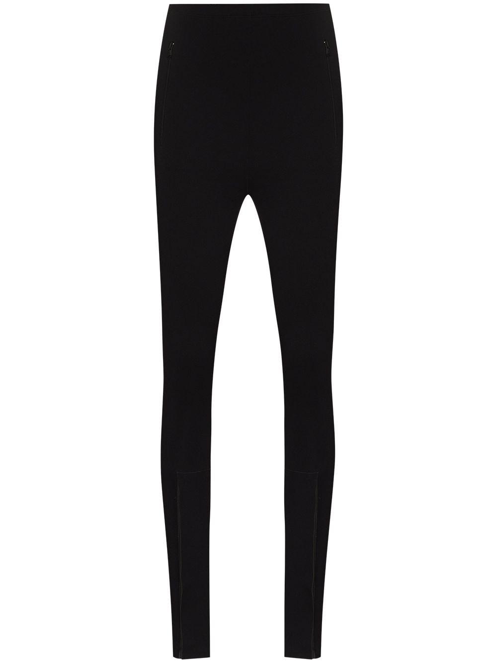 032C Front zip leggings Black