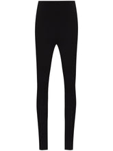 032C Front zip leggings Black