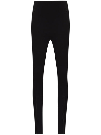 032C Front zip leggings Black