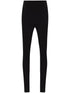 032C Front zip leggings Black