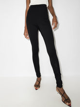 032C Front zip leggings Black