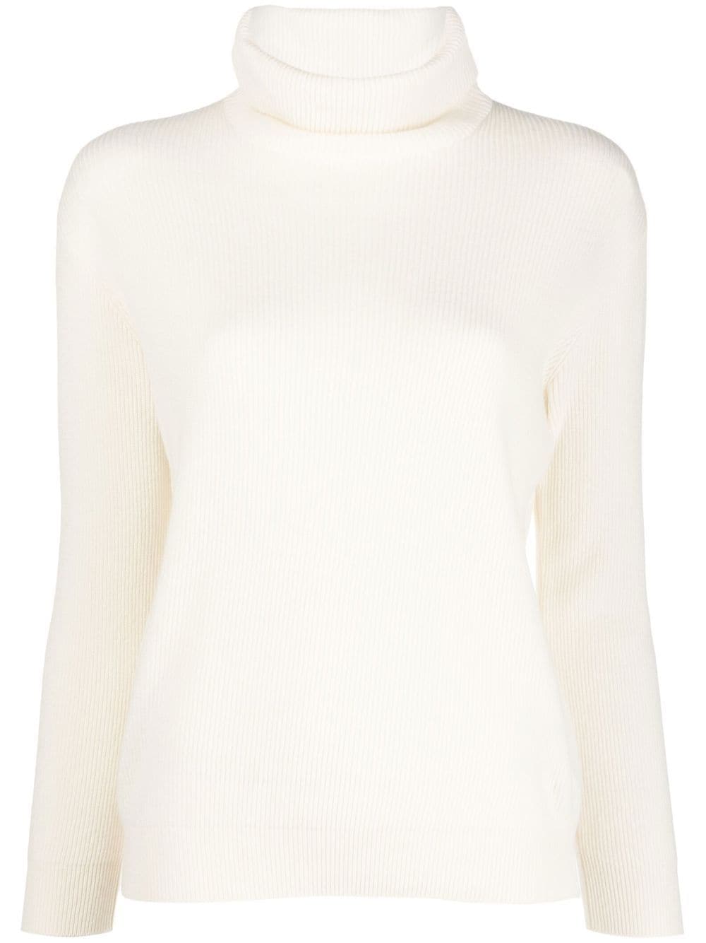 Brunello Cucinelli Roll-Neck Cashmere Turtleneck Jumper Off-White White