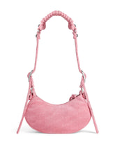 Balenciaga Le Cagole XS Denim Shoulder Bag in Flamingo Pink