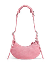 Balenciaga Le Cagole XS denim shoulder bag Pink