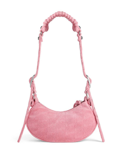 Balenciaga Le Cagole XS denim shoulder bag Pink