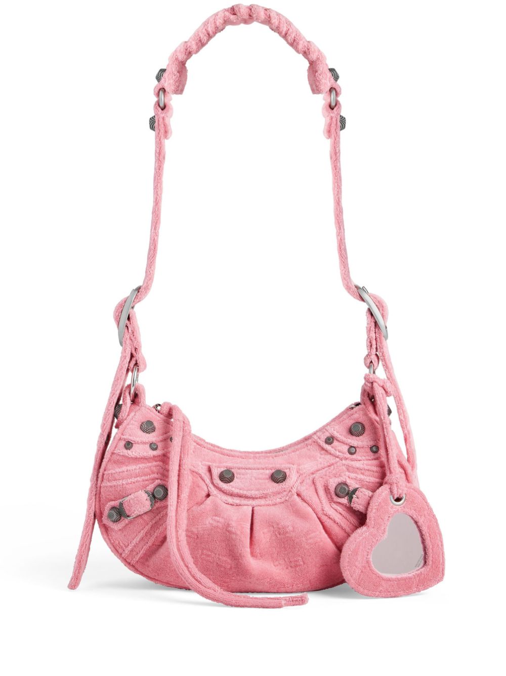 Balenciaga Le Cagole XS Denim Shoulder Bag in Flamingo Pink
