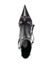 Balenciaga Cagole 90mm Crinkled Leather Ankle Boots Black