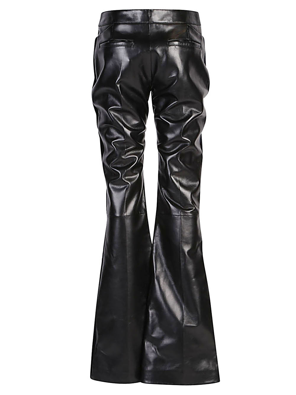 Tom Ford Flared Velvet and Leather Trousers Black Black