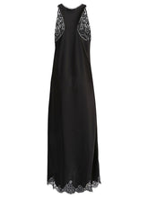 Balenciaga Lace-Trim Asymmetric Long Slip Dress Black