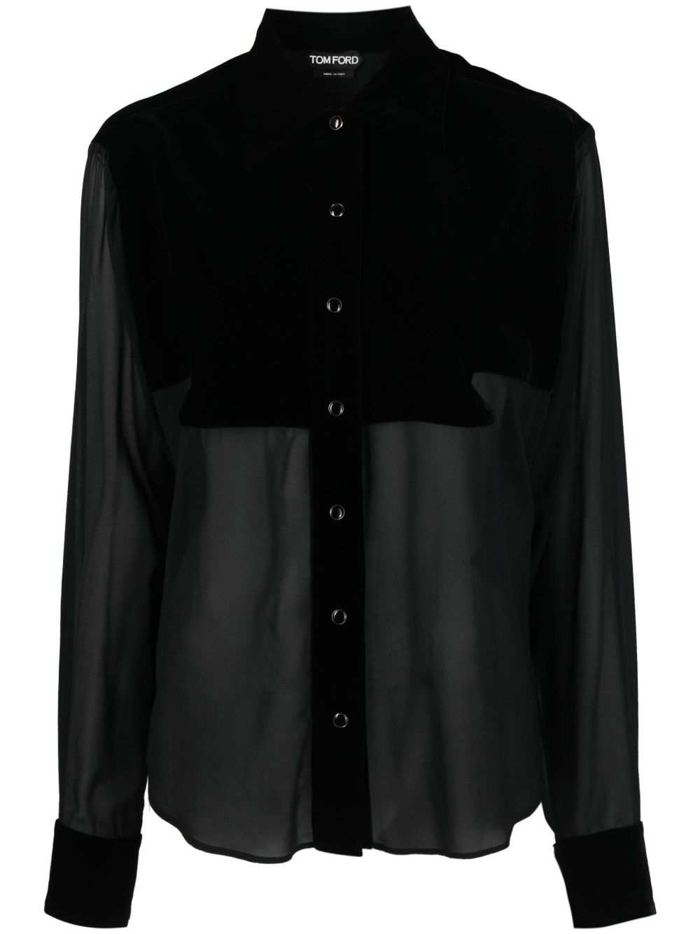 Tom Ford Panelled Silk Buttoned Shirt Black black