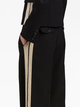 Palm Angels Knit Tape Straight Trousers Black