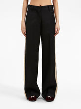 Palm Angels Knit Tape Straight Trousers Black