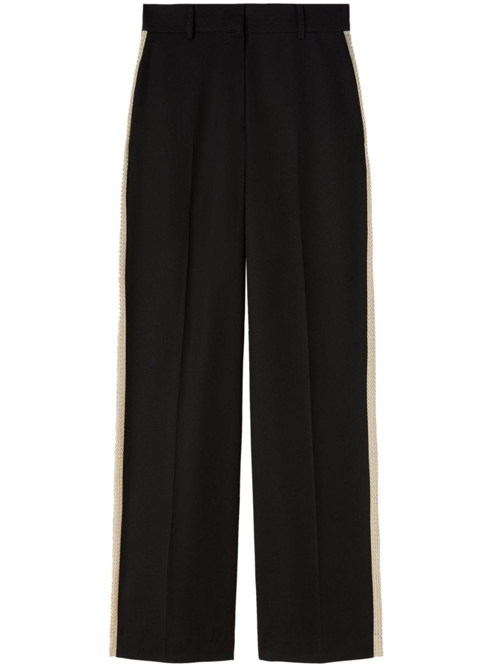 Palm Angels Knit Tape Straight Trousers Black