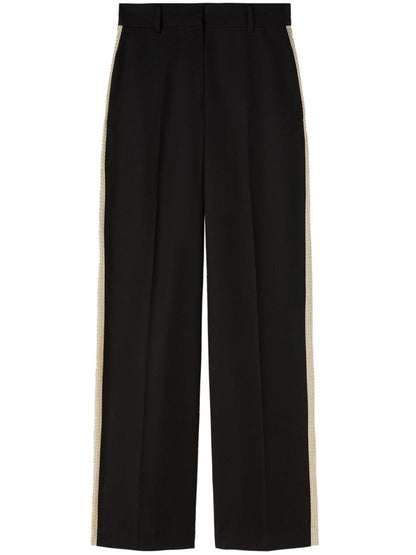 Palm Angels Knit Tape Straight Trousers Black