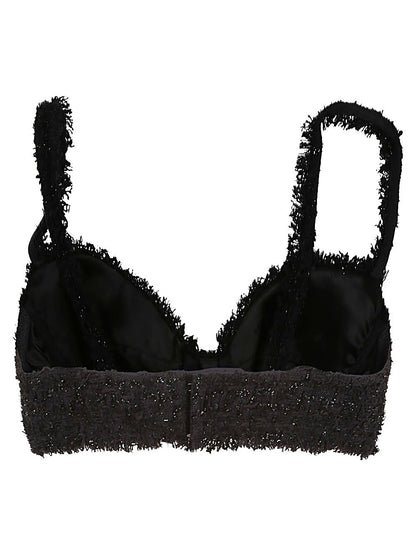 Balenciaga Tweed Bralette Top Black