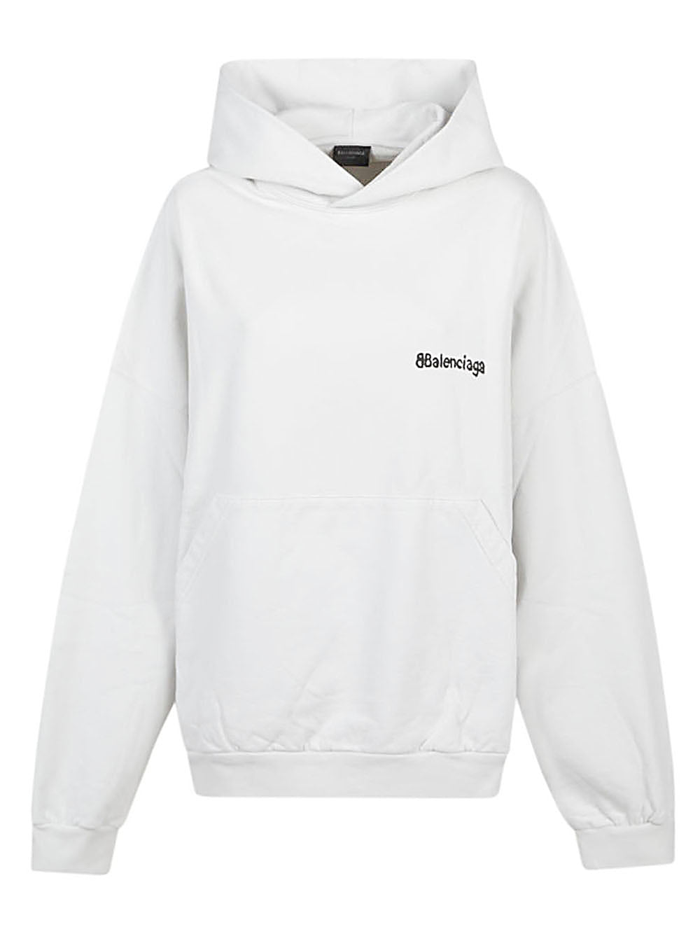 Balenciaga BB Corp Cotton Hoodie With Logo White