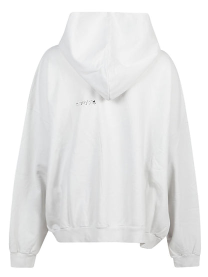 Balenciaga BB Corp Cotton Hoodie With Logo White