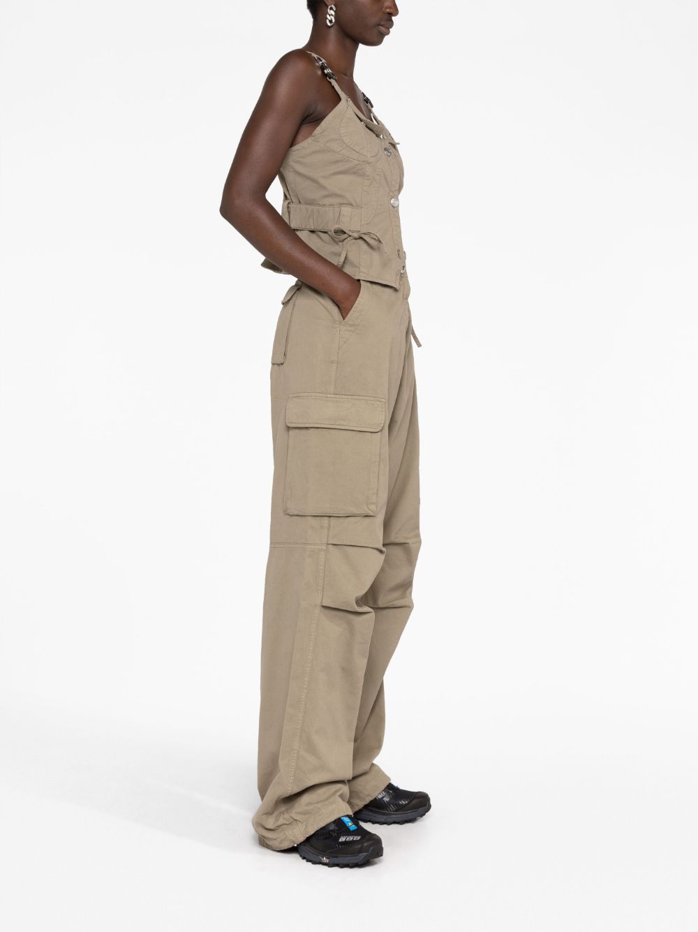 Coperni Wide Leg Cargo Trousers - Khaki