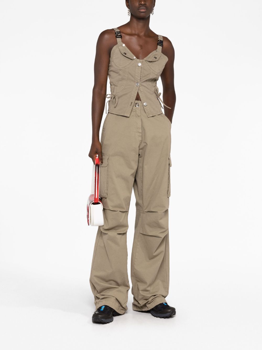 Coperni Wide Leg Cargo Trousers - Khaki