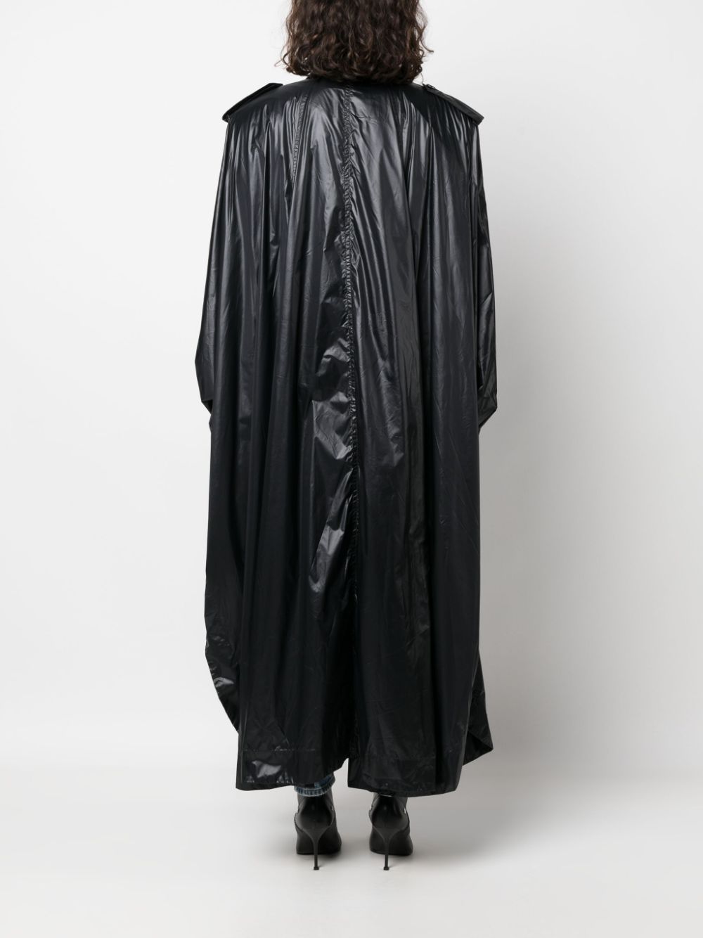 Saint Laurent shoulder-pad Oversized Trench Coat BLACK