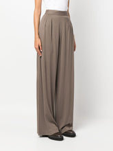 Fabiana Filippi Pleated Wide-Leg Wool Trousers Brown